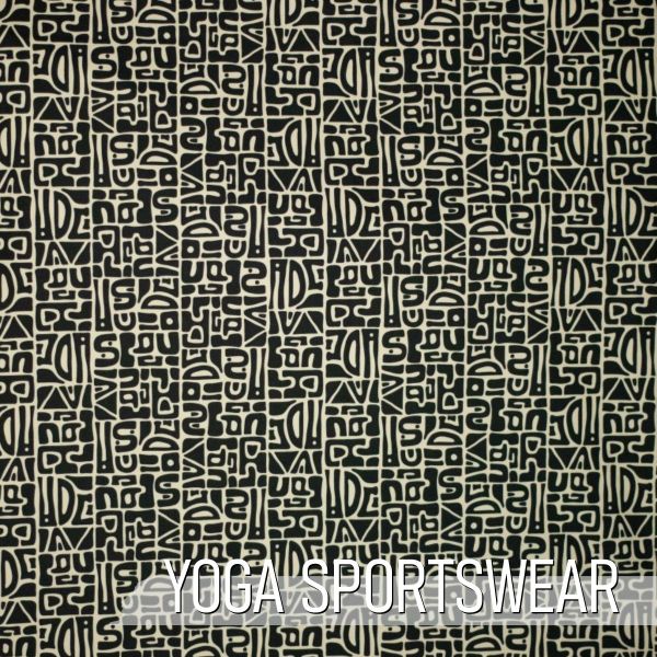 YOGA STRETCH Abstrakt beige - Funktionsjersey für Sportbekleidung geometrische Muster