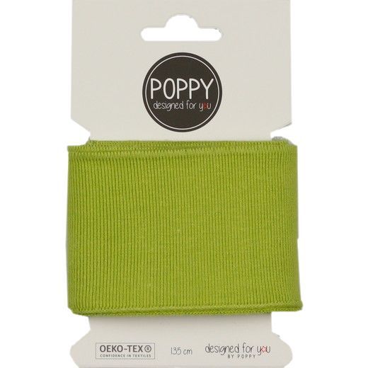 Cuffs Bündchen uni lime grün für Hoodie & Co - 7cm hoch 135cm lang