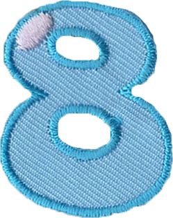 Zahl 8 – Bunte Zahlen zum Aufbügeln - 123 Applikation Bügelzahlen Serie II