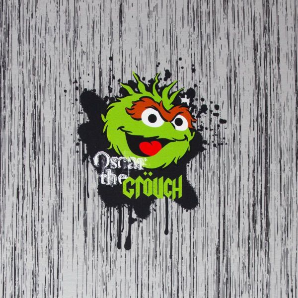 Baumwolljersey Oskar aus der Mülltonne Sesamstraße – 80cm Rapport