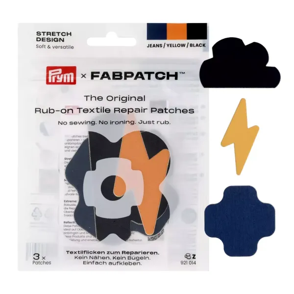 Prym x FabPatch Stretch Design Reparaturflicken Jeans Mix 3 Stück