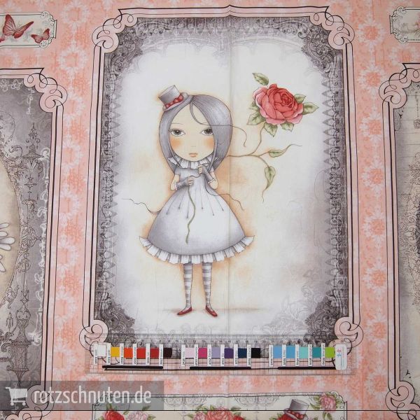 Baumwolle Santoro Gorjuss – Mirabelle – 3 große Bilder Mädchen Panel cameo