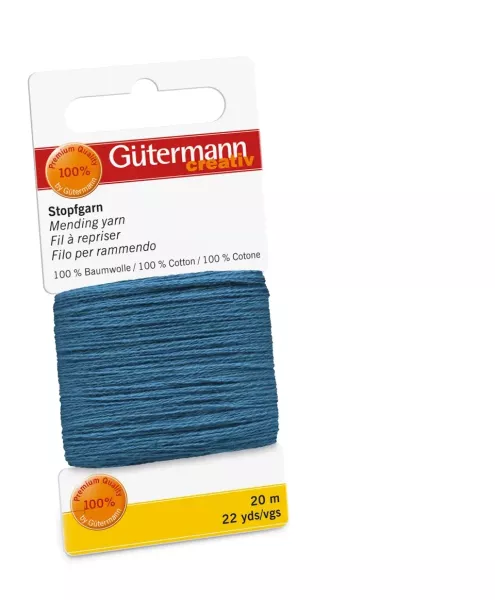 20m Gütermann Stopfgarn blau – 100% Baumwolle für Reparaturen & Handarbeiten