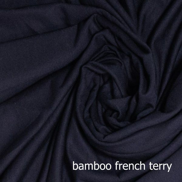 Bambus Viskose French Terry marine dunkelblau – weicher Sommersweat mit kühlem Griff