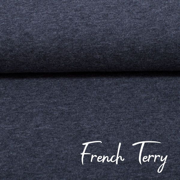 Sweat uni dunkelblau meliert - French Terry MAIKE Melange von Swafing