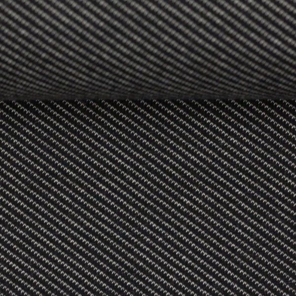 Jacquard Jersey diagonale Streifen schwarz – Serie Serge von Swafing