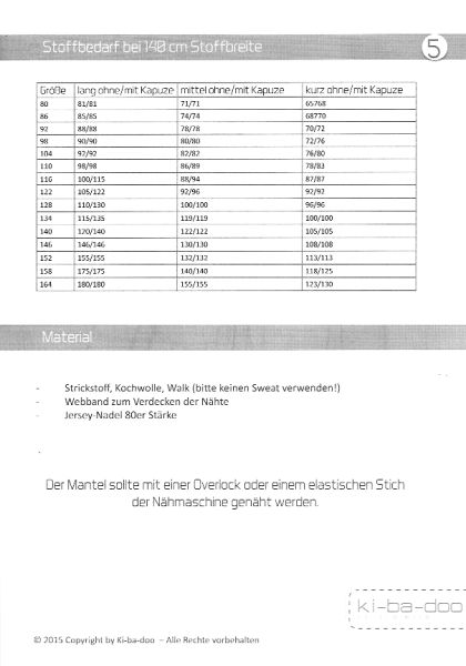 Schnittmuster Basic Strickmantel Kids von KiBaDoo