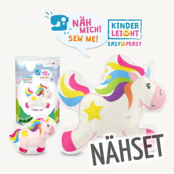 Kullaloo Nähset EINHORN LADY LU – Nähset für ein Kuscheltier super easy
