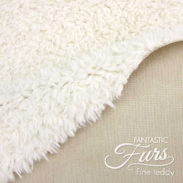 Kullaloo Teddystoff Fantastic Furs wollweiß- Fine Teddy 100x75cm Kunstfell-Copy