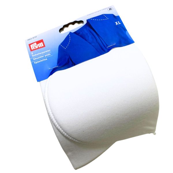 Schulterpolster XL - halbmondförmig weiß - 2 Stück