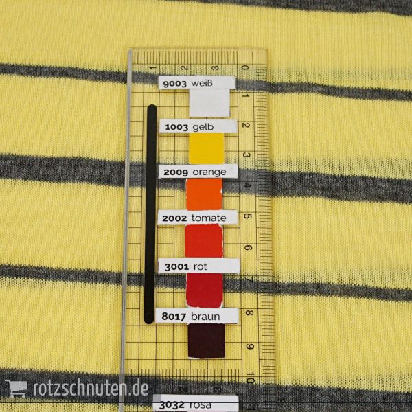 Leichter Viskose Strick Jersey gelb grau gestreift – Feinjersey Viskosejersey