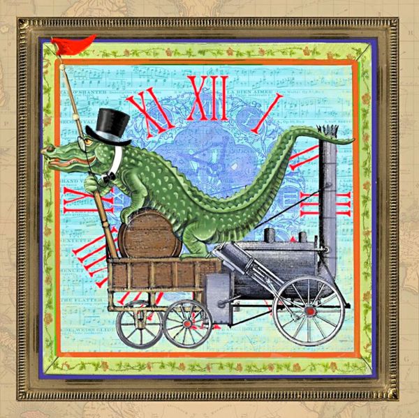 Baumwolle Steampunk 8 Tierbilder - Fantasy & Fiction Panel 60x110cm