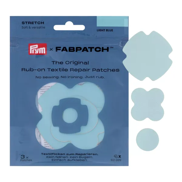 Prym x FabPatch Stretch Reparaturflicken hellblau 3 Stück