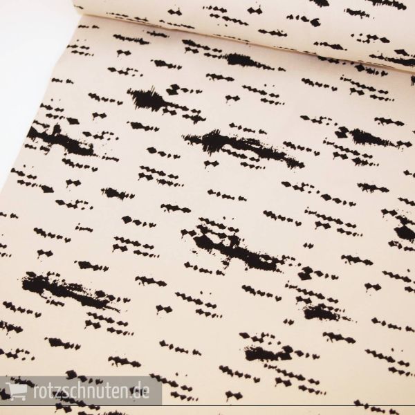 Stretch Baumwollsatin SCRATCH Birkenrinde beige schwarz – Milliblue's Wild Things