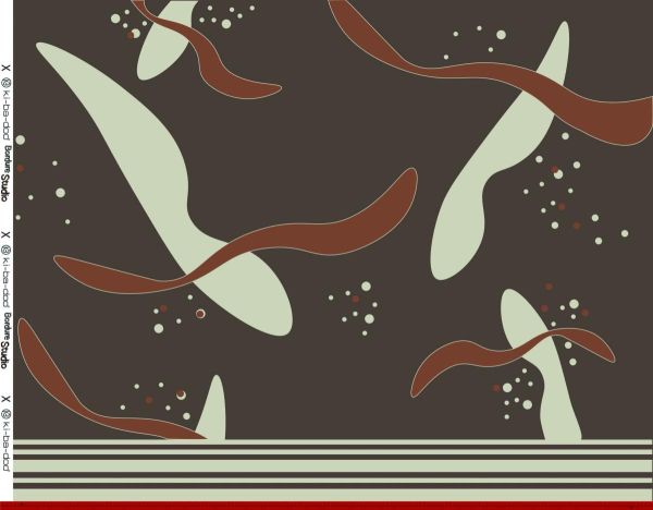 Viskose Stoff Panel 120 cm – Abstrakt Braun Beige – Kibadoo Swafing Herbst Winter Kollektion 26/27
