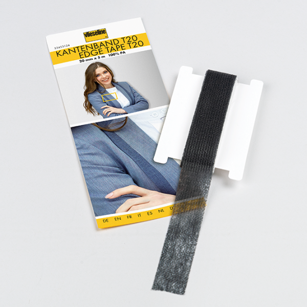 Vlieseline Kantenband T20 schwarz – Kanten sichern und fixieren (5m)
