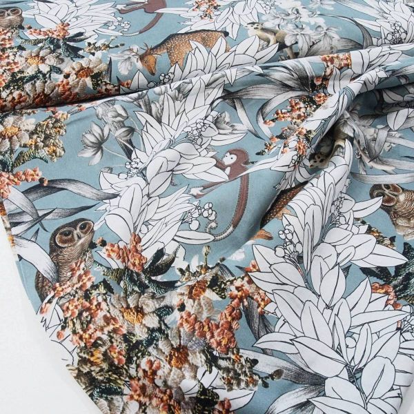 luftige Bio Baumwolle Affen Blumen Bambus - Cotton Lawn Mari von C. Pauli