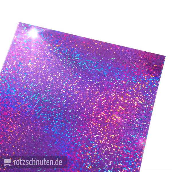 Flexfolie für Textildruck Holo Glitzer violett A4 - Plotterfolie Plottermarie Funkelfolie 105µ
