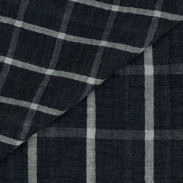 Baumwolle Musselin Karo dunkelblau – Double Gauze Melange Check navy