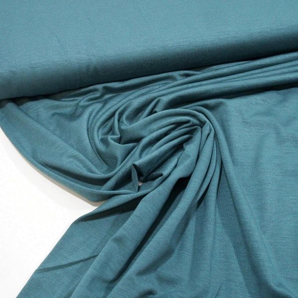 Viskose Sweat knitterfrei aus Bambus dusty green - French Terry Knit bamboo sea pine