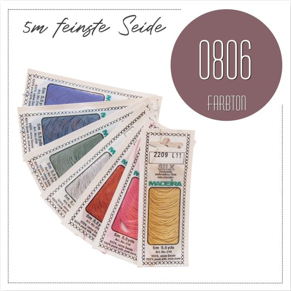 Stickgarn Madeira Silk mauve beere 0806 - Sticktwist aus feinster Seide zum Sticken und Applizieren