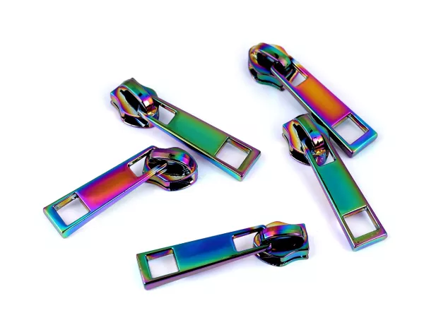 Zipper lang holo rainbow für 5mm Spirale Endlosreißverschluss SR5 regenbogen bunt