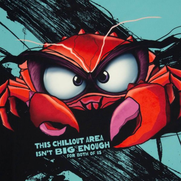 Veloursamt DIY Panel für 2 petrol Krabben Kissen - Salty Pillow Eddy the Crab Swafing - 115cm