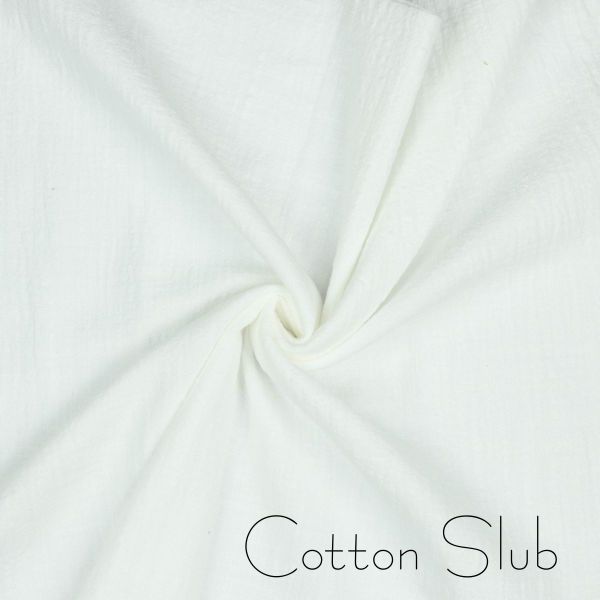 Cotton Slub Washed – Baumwollstoff in Leinenoptik – Weiß