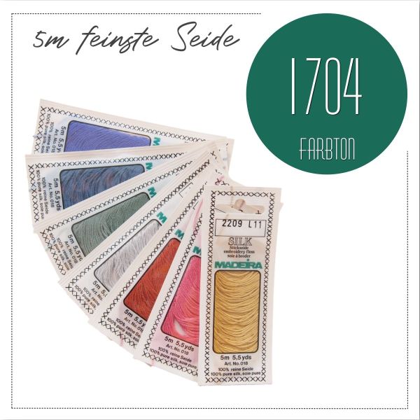 Stickgarn Madeira Silk petrol smaragd 1704 - Sticktwist aus feinster Seide zum Sticken und Applizieren