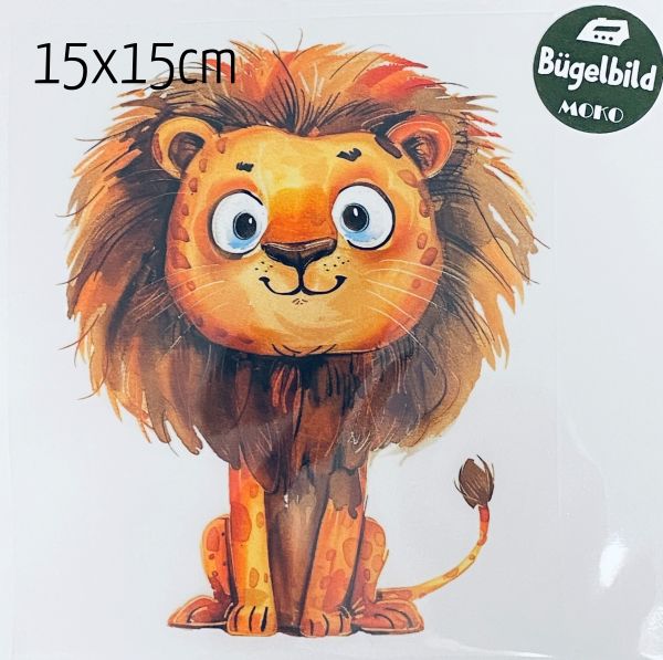 Bügelbild großer Löwe gelb braun 15x15cm