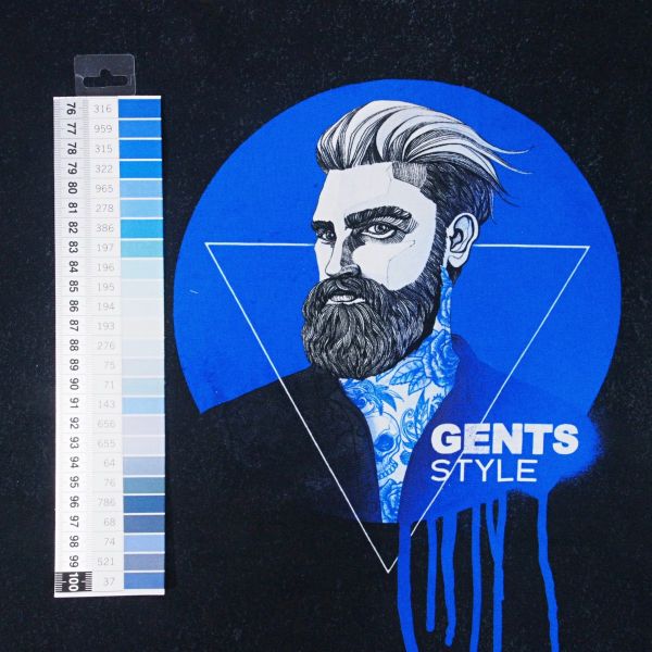 Sweat Gents Style – Hipster schwarz blau von Thorsten Berger – 80cm Panel French Terry