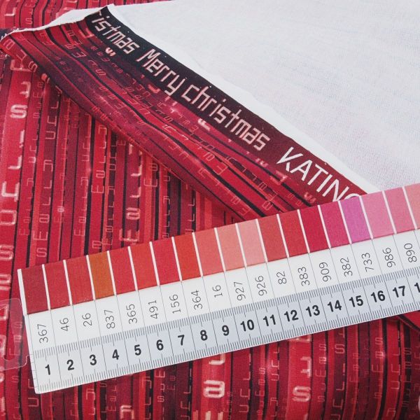 Sweat Merry Christmas lineare Matrix rot - French Terry Xmas by KATINOH for Nerds