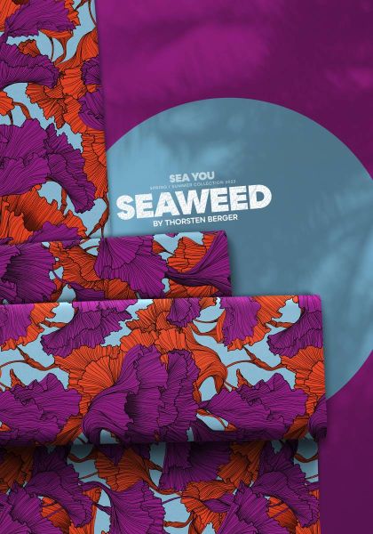 luftig leichte Viskose Kleiderstoff orange lila - Seaweed by Thorsten Berger von Swafing
