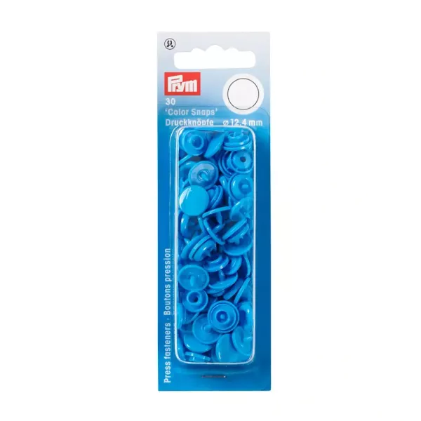 30 Prym Color Snaps – Stahlblaue Druckknöpfe (Ø 12,4 mm) für Kleidung & Accessoires