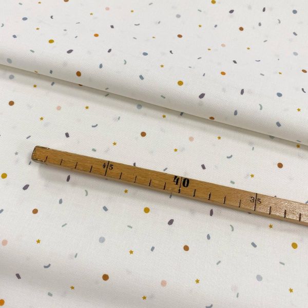 Baumwollstoff Little Things Confetti Creme – Riley Blake bunte Punkte
