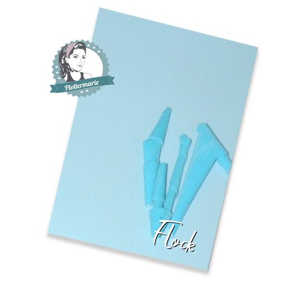 Flockfolie für Textildruck ice hellblau A4 - Plotterfolie von Plottermarie Flock Velours 480µ