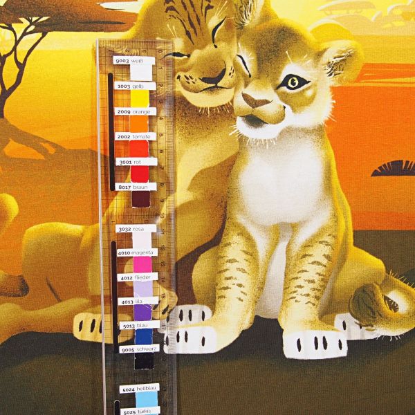 Jersey König der Löwen Simba & Nala Sonnenuntergang - 50x60cm Disney Panel für Shirt & Kissen