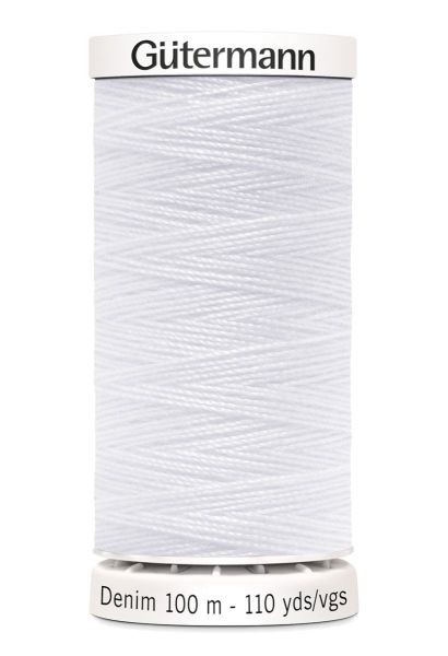 Jeans Nähgarn weiß Fb. 1005 - 100m Denim Garn von Gütermann No.50 - Jeansfaden