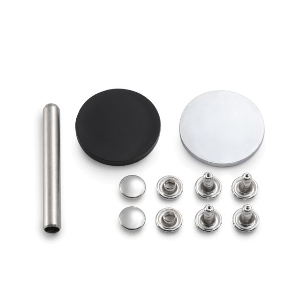 20 Hohlnieten silber Ø 7,5mm x 3-4mm mit Nieten Werkzeug von Prym