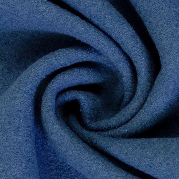 Wollfleece blau aus 100% Schurwolle - hochwertiger Wollstoff Nena von Swafing