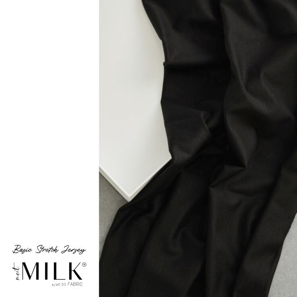 Soft Jersey mit TENCEL™ Lyocell in schwarz . meetMILK® Basic Stretch Jersey black