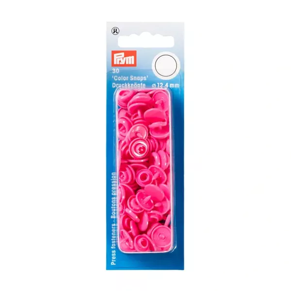 30 Prym Color Snaps – Pinke Druckknöpfe (Ø 12,4 mm) für Kleidung & Accessoires