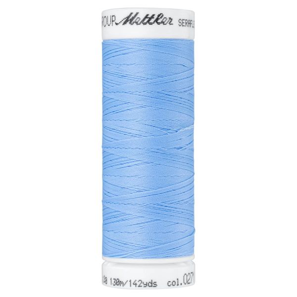 Seraflex Elastikgarn zartes hellblau - 130m Nähgarn für elastische Nähte No.120 von Mettler