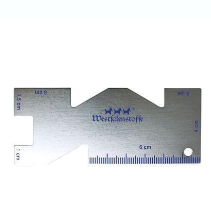 Saumlineal 4x10cm aus Aluminium – Sew Mate Seam Gauge Westfalenstoffe Saummaß