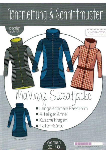 Schnittmuster Sweatjacke Mantel Mavinny Parka von KiBaDoo