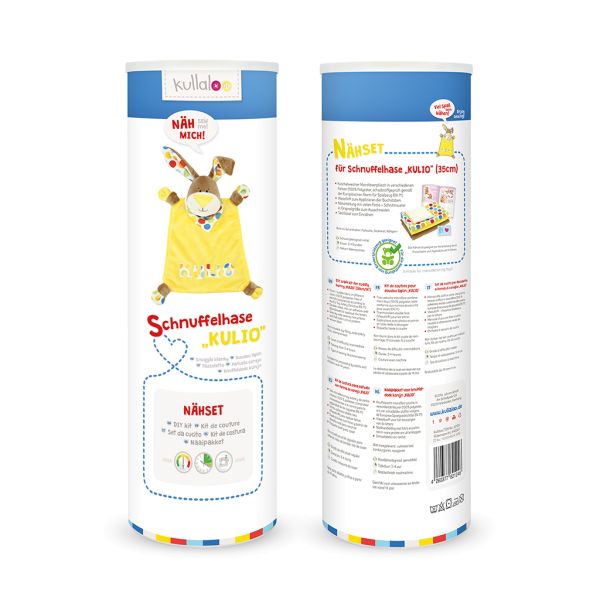 Kullaloo Schnuffelhase KULIO gelb – Nähset für ein Kuscheltier