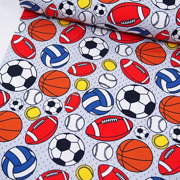 Jersey grau mit Fußball Volleyball Basketball Football Baseball - BIPP Design Bill Grey