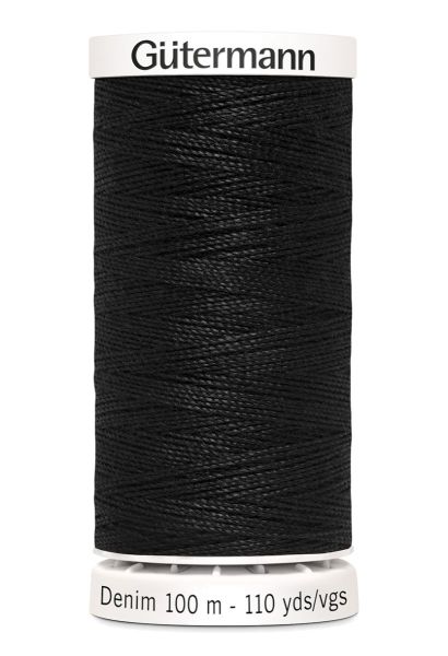 Jeans Nähgarn schwarz Fb. 1000 - 100m Denim Garn von Gütermann No.50 - Jeansfaden