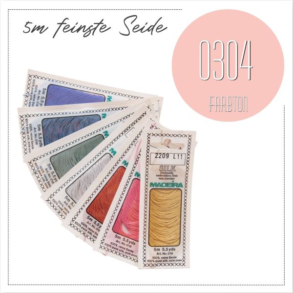 Stickgarn Madeira Silk altrosa 0304 - Sticktwist aus feinster Seide zum Sticken und Applizieren