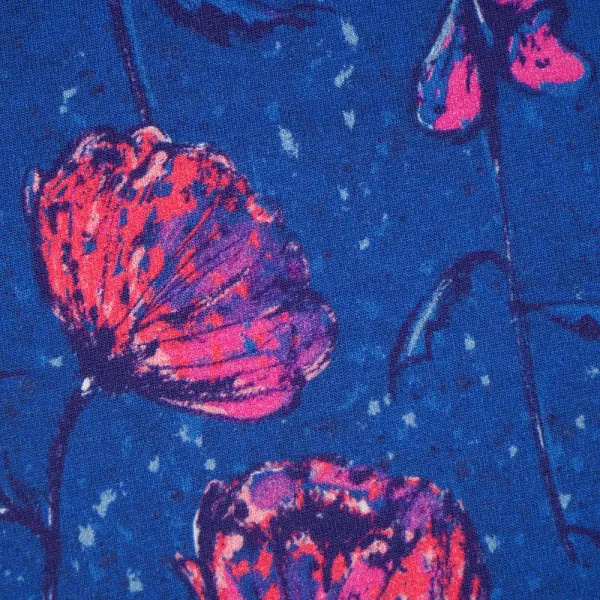 Bio Baumwolljersey Susalabims Nachtwiese Mohn Fingerhut Blüten blau vom Stoffonkel